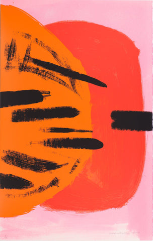 Abstract art print 'Orange and Red on Pink' Wilhelmina Barns-Graham. Limited edition.