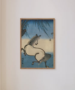 Horse galloping under a willow tree c. 1840