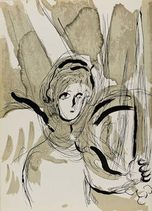 20th Century, modernist print. Marc Chagall's 'Angel with Sword'